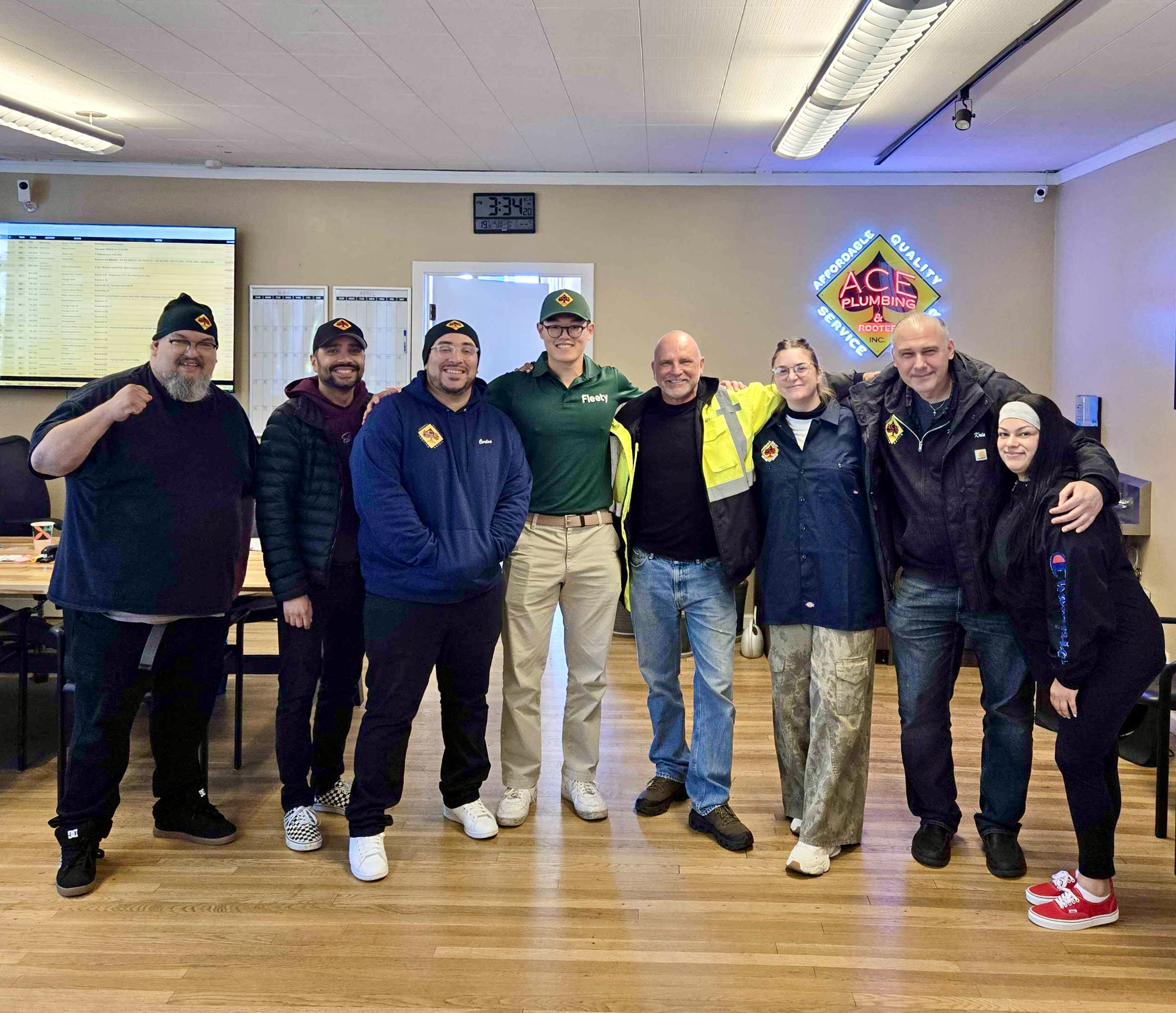 The Fleety team working with a home-services crew